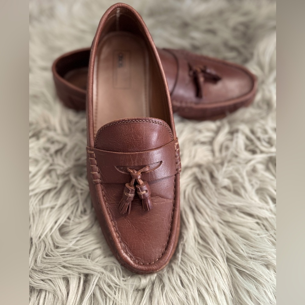 ASOS Hard-Bottom Brown Loafers With Tassels